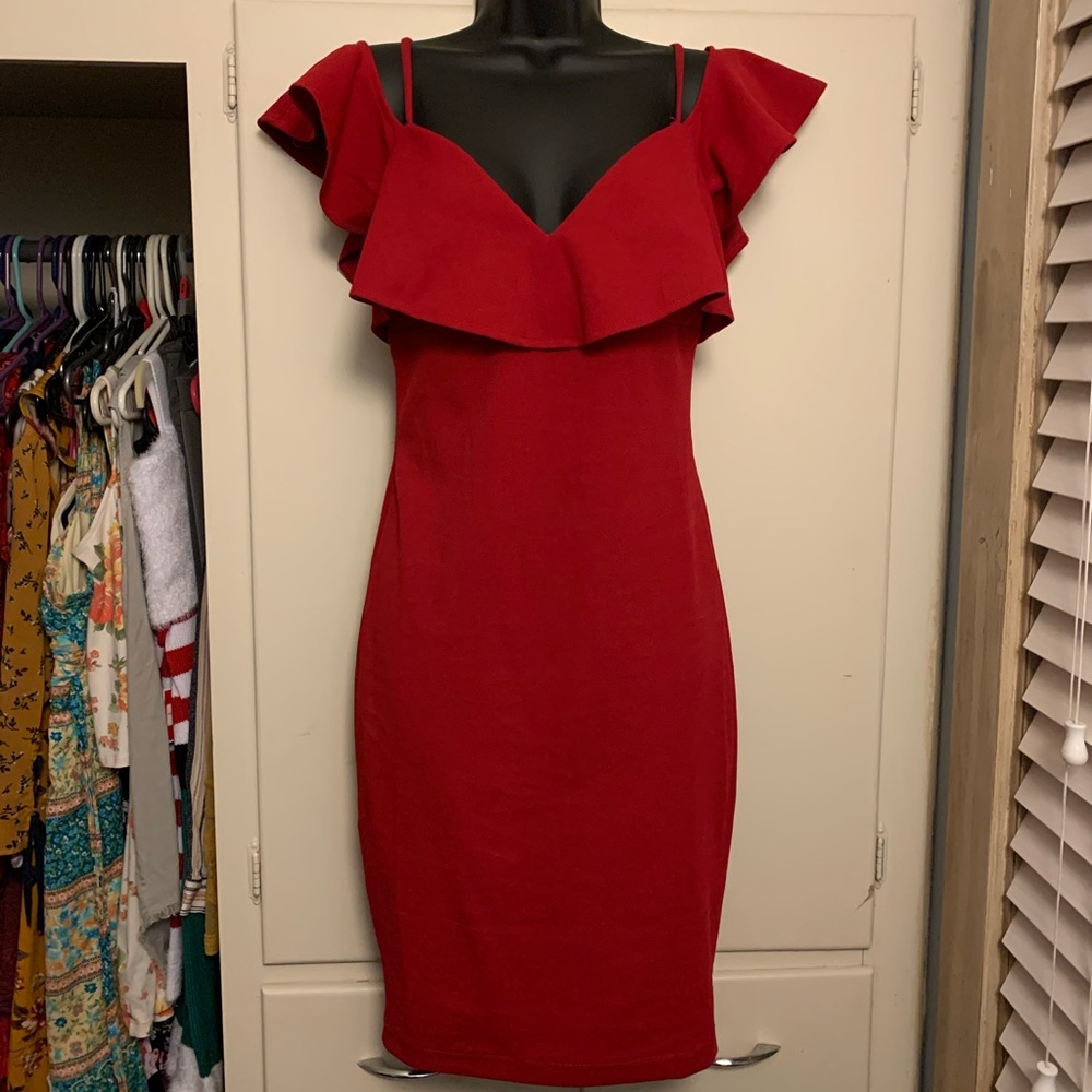 Red mini dress